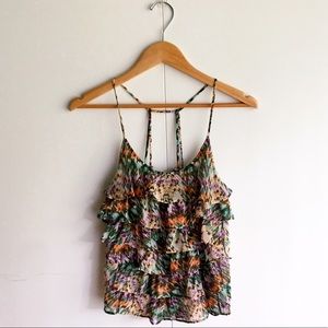 freebird | Tiered Ruffle Pattern Tank Top NWOT